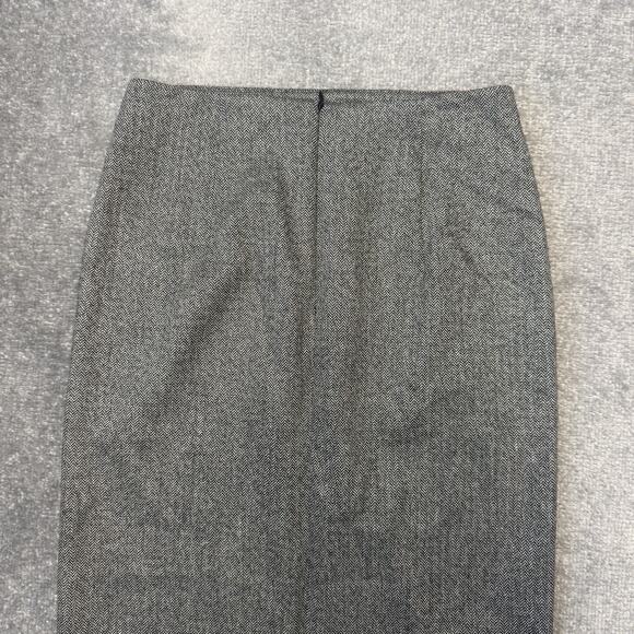 Zara Skirt Womens Small Gray Herringbone Wool Blend High Rise Midi Career - Picture 8 of 9